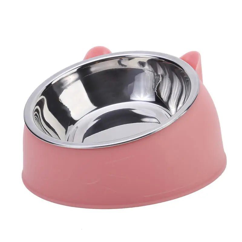1/2/5Pcs Cat Bowl Creative Inclined Kitten Puppy Food Feeding Bowls Stainless Steel Cats Drinking Feeder Pet Dogs Cats Feeders - FurrrBabies & More! - 7445024745798