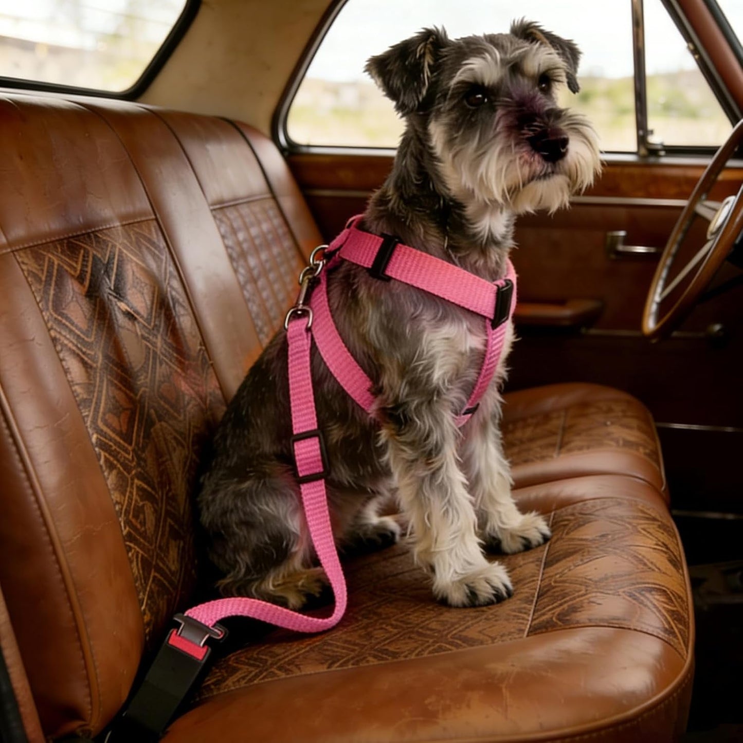 2 Packs Adjustable Length Pet Dog Cat Car Seat Belt Pet Seat Belt Pet Accessories for Dogs Cats and Pets (Pink) - FurrrBabies & More! - 744759417275