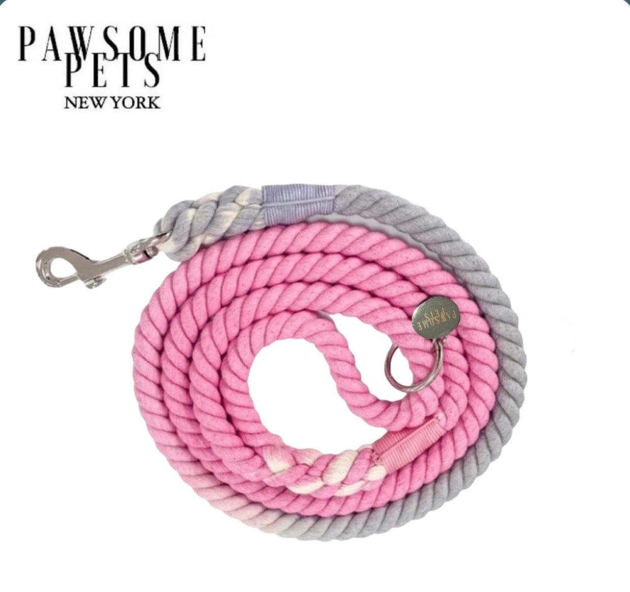 ROPE LEASH - OMBRE GREY PINK - FurrrBabies & More! - rope leash