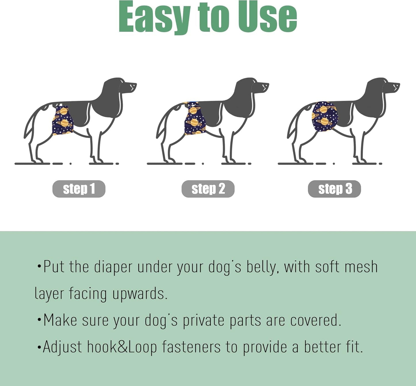 Washable Male Dog Diapers (Pack of 3) - Washable Male Dog Belly Wrap (Vast Sky, XS) - FurrrBabies & More! - 7445009837876