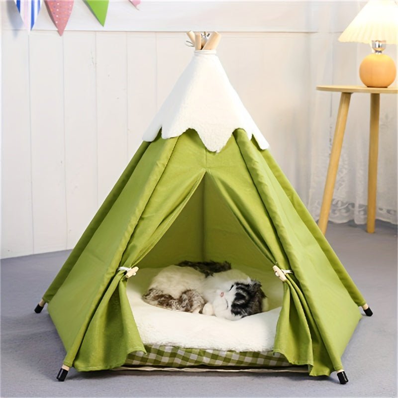 Wooden Cat Villa Tent with Bed - FurrrBabies & More! - 9362547071778Pet Supplies