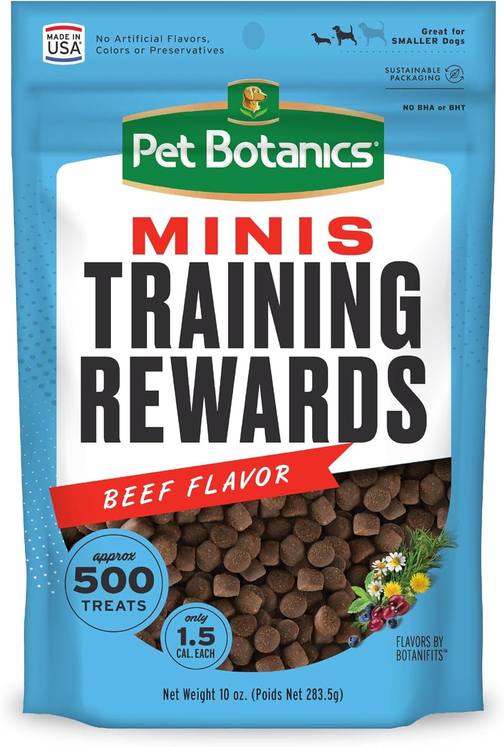 10 Oz. Pouch Training Reward Mini Soft & Chewy, Beef Flavor, with 500 Treats per Bag, the Choice of Top Trainers - FurrrBabies & More! - 500 Count (Pack Of 1) - 313052954901