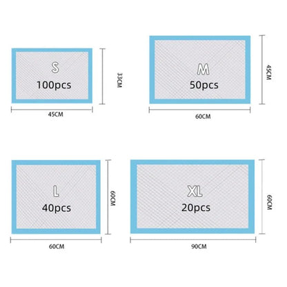 100/50/40/20PCS Absorbent Dogs Diapers Disposable Puppy Training Pee Pads Quick Dry Surface Mat Clean Cushion Dog Supplies - FurrrBabies & More! - 7445008495497
