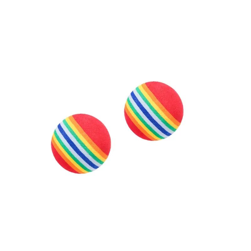 10PCS Rainbow Cat Toys Ball Interactive Cat Dog Play Chewing Rattle Scratch Ball Training Balls Pet Toys Supplies - FurrrBabies & More! - 313048559530