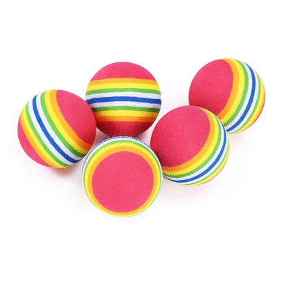 10PCS Rainbow Cat Toys Ball Interactive Cat Dog Play Chewing Rattle Scratch Ball Training Balls Pet Toys Supplies - FurrrBabies & More! - 313048559530
