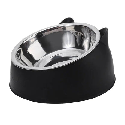 1/2/5Pcs Cat Bowl Creative Inclined Kitten Puppy Food Feeding Bowls Stainless Steel Cats Drinking Feeder Pet Dogs Cats Feeders - FurrrBabies & More! - 313042883839