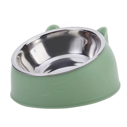 1/2/5Pcs Cat Bowl Creative Inclined Kitten Puppy Food Feeding Bowls Stainless Steel Cats Drinking Feeder Pet Dogs Cats Feeders - FurrrBabies & More! - 7445054525568