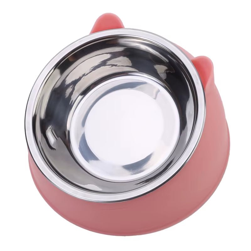 1/2/5Pcs Cat Bowl Creative Inclined Kitten Puppy Food Feeding Bowls Stainless Steel Cats Drinking Feeder Pet Dogs Cats Feeders - FurrrBabies & More! - 7445054525568