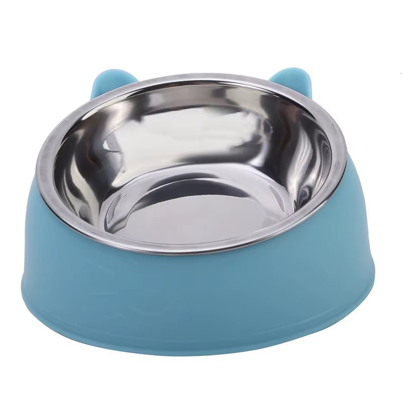 1/2/5Pcs Cat Bowl Creative Inclined Kitten Puppy Food Feeding Bowls Stainless Steel Cats Drinking Feeder Pet Dogs Cats Feeders - FurrrBabies & More! - 726084053762