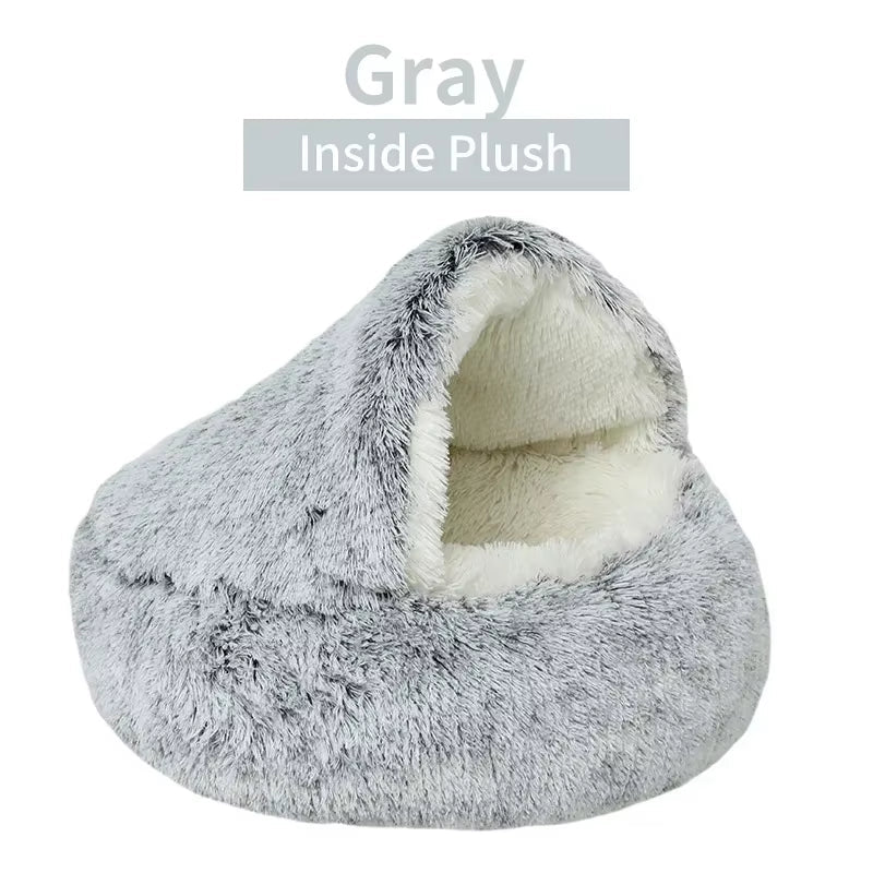 2 - in - 1 Round Cushion & Warm Pet House for Cats and Small Dogs - FurrrBabies & More! - 313021084042