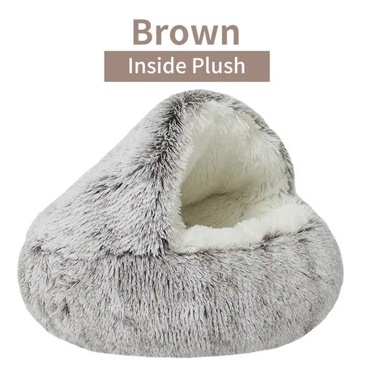 2 - in - 1 Round Cushion & Warm Pet House for Cats and Small Dogs - FurrrBabies & More! - 7445017582546