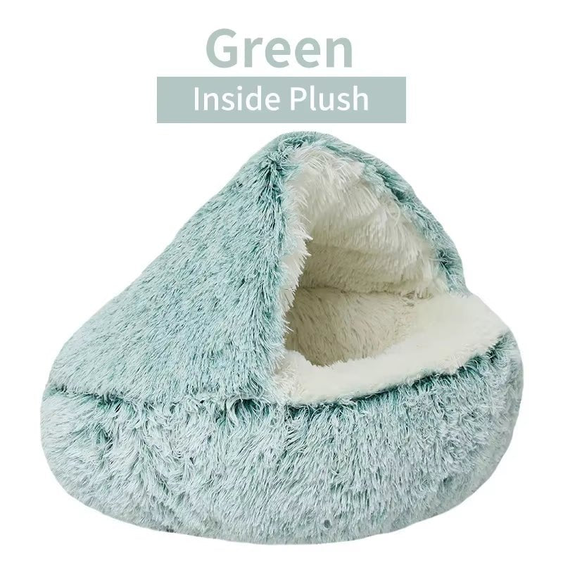 2 - in - 1 Round Cushion & Warm Pet House for Cats and Small Dogs - FurrrBabies & More! - 711182000398