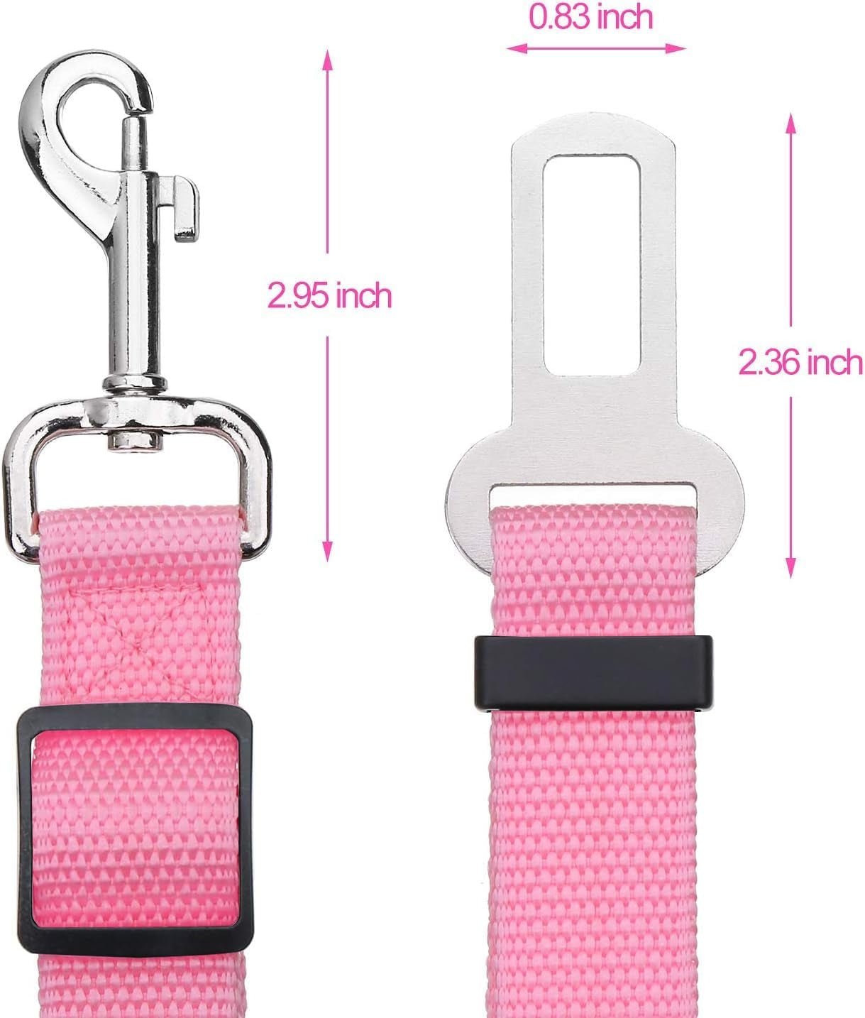 2 Packs Adjustable Length Pet Dog Cat Car Seat Belt Pet Seat Belt Pet Accessories for Dogs Cats and Pets (Pink) - FurrrBabies & More! - 744759417275
