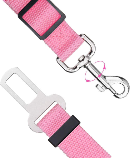 2 Packs Adjustable Length Pet Dog Cat Car Seat Belt Pet Seat Belt Pet Accessories for Dogs Cats and Pets (Pink) - FurrrBabies & More! - 744759417275