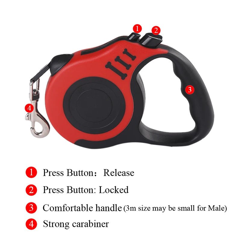 3M 5M Dog Leash for Small Dogs Cat Automatic Retractable Durable Nylon Lead Puppy Outdoor Travel Walking Hiking Traction Rope - FurrrBabies & More! - 7445012024003