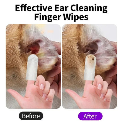 50 PCS Pet Cleaning Products Ear Cleaning Wipes Ear Care Fingertips Ear Mite Removal Cat and Dog Ear Cleaning Pet Products - FurrrBabies & More! - 7445030614637