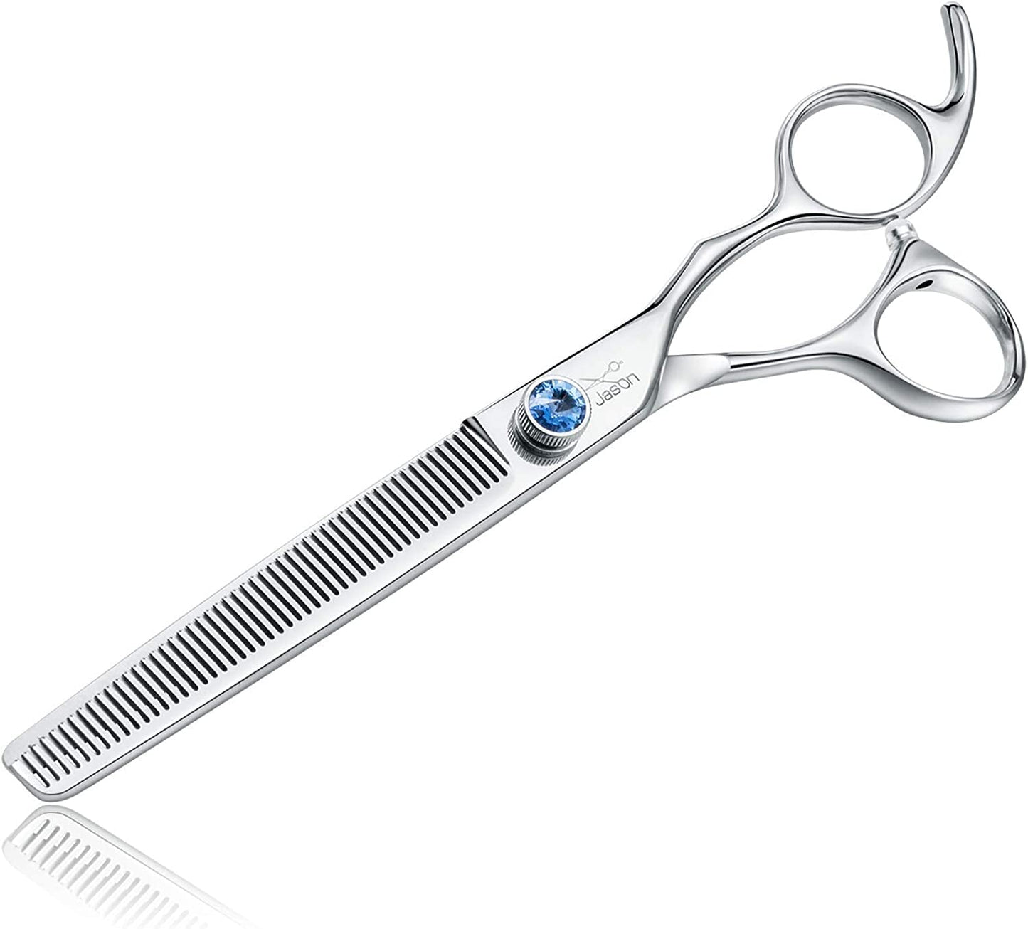 7" 50 Teeth Thinning Dog Grooming Blending Scissor, Ergonomic Pet Grooming Thinner Blender Shears Cat Trimming Texturizing Kit with Offset Handle and a Jewelled Screw 30% Thinning Rate Christmas - FurrrBabies & More! - 7445003430448