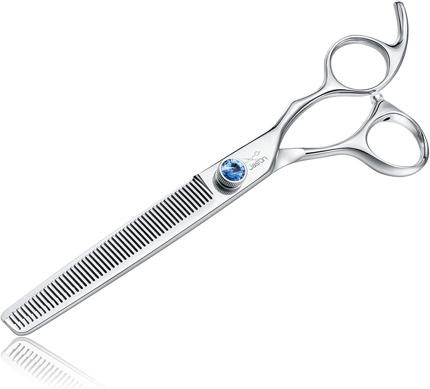7" 50 Teeth Thinning Dog Grooming Blending Scissor, Ergonomic Pet Grooming Thinner Blender Shears Cat Trimming Texturizing Kit with Offset Handle and a Jewelled Screw 30% Thinning Rate Christmas - FurrrBabies & More! - 7445003430448