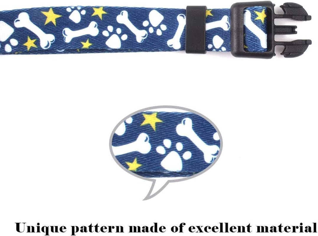 Adjustable Soft Dog Collar: Print Flower Pink Multicolor Cute Patterns for XS Small Medium Large Pet Girl Boy Puppy Walking Running Training (XS, Bone) - FurrrBabies & More! - 726084358041