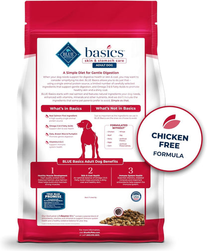Basics Grain - Free Dry Dog Food for Adult Dogs, Limited Ingredient Diet, Salmon Recipe, 22 - Lb. Bag - FurrrBabies & More! - 7445047342325