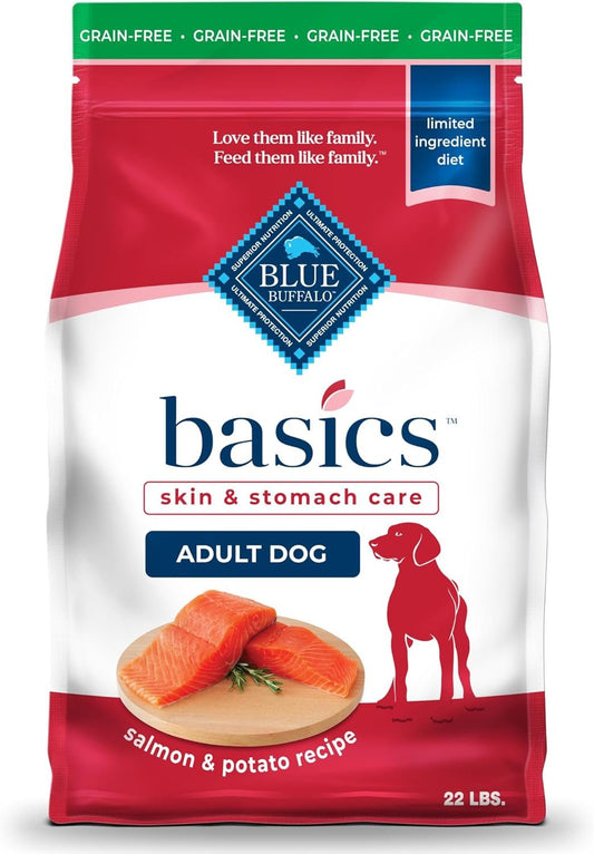 Basics Grain - Free Dry Dog Food for Adult Dogs, Limited Ingredient Diet, Salmon Recipe, 22 - Lb. Bag - FurrrBabies & More! - 7445047342325