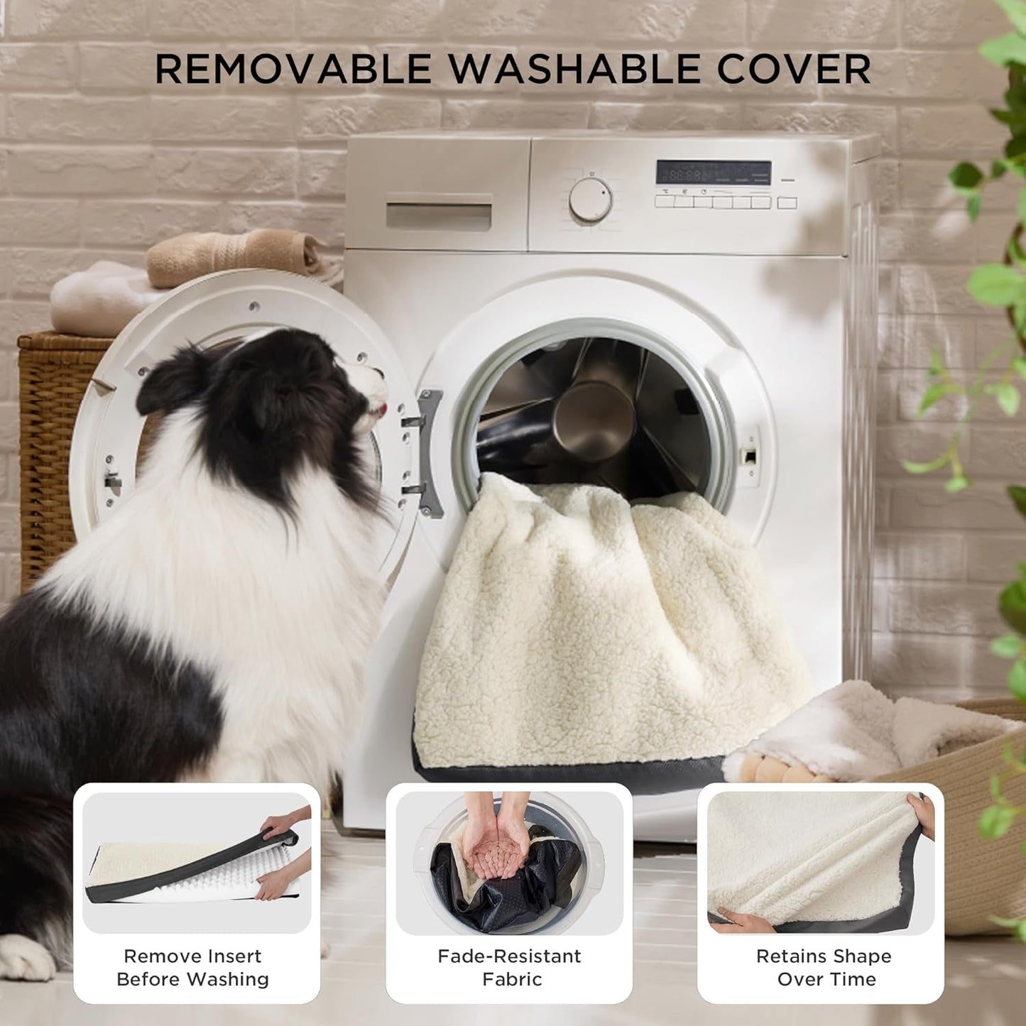 Bedsure XL Dog Beds Large Sized Dog - Comfy Flat Extra Large Pet Beds with Removable Washable Cover, Orthopedic Egg Crate Foam Mat, Suitable for Pet up to 100 Lbs - FurrrBabies & More! - 7445039748739