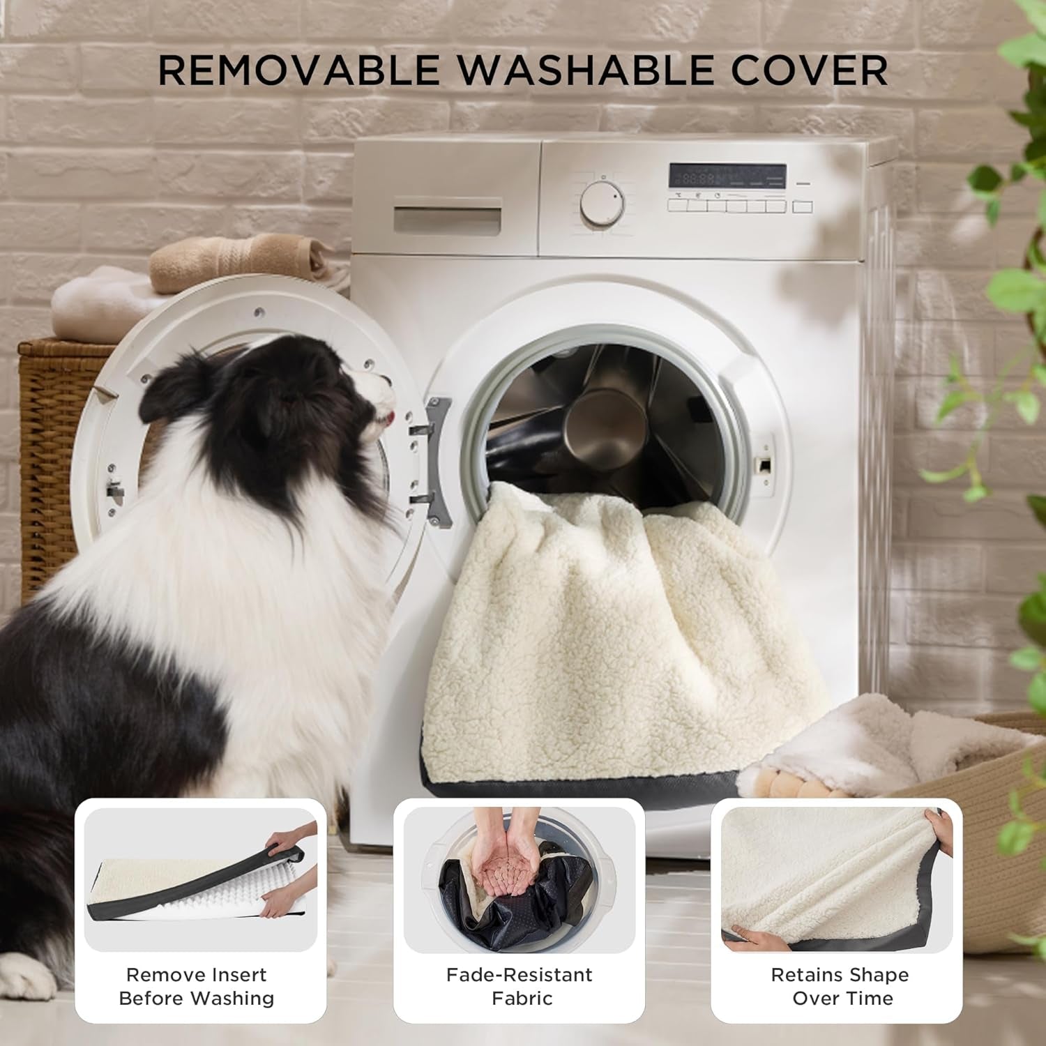 Bedsure XL Dog Beds Large Sized Dog - Comfy Flat Extra Large Pet Beds with Removable Washable Cover, Orthopedic Egg Crate Foam Mat, Suitable for Pet up to 100 Lbs - FurrrBabies & More! - 7445039748739