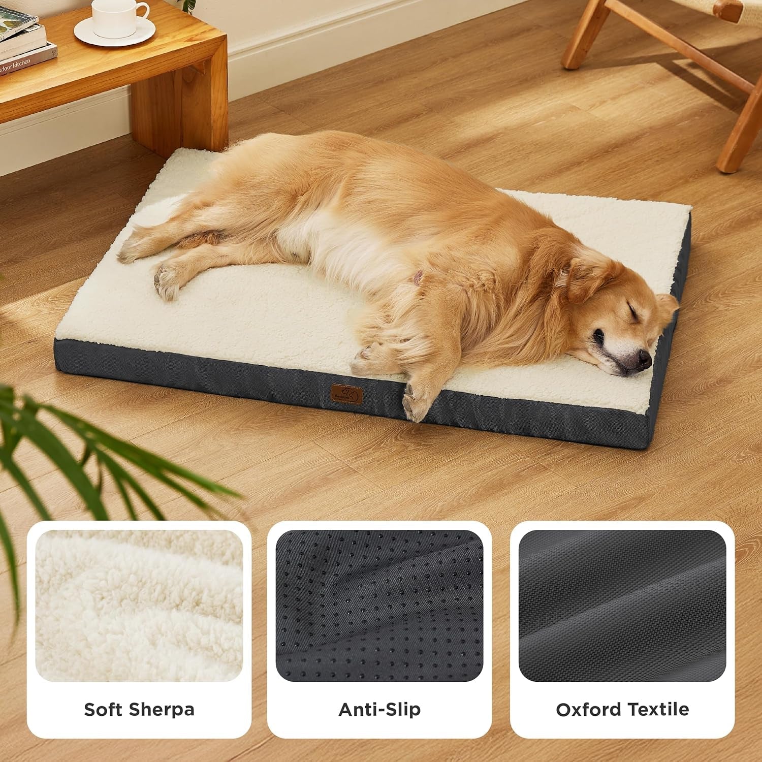 Bedsure XL Dog Beds Large Sized Dog - Comfy Flat Extra Large Pet Beds with Removable Washable Cover, Orthopedic Egg Crate Foam Mat, Suitable for Pet up to 100 Lbs - FurrrBabies & More! - 7445039748739