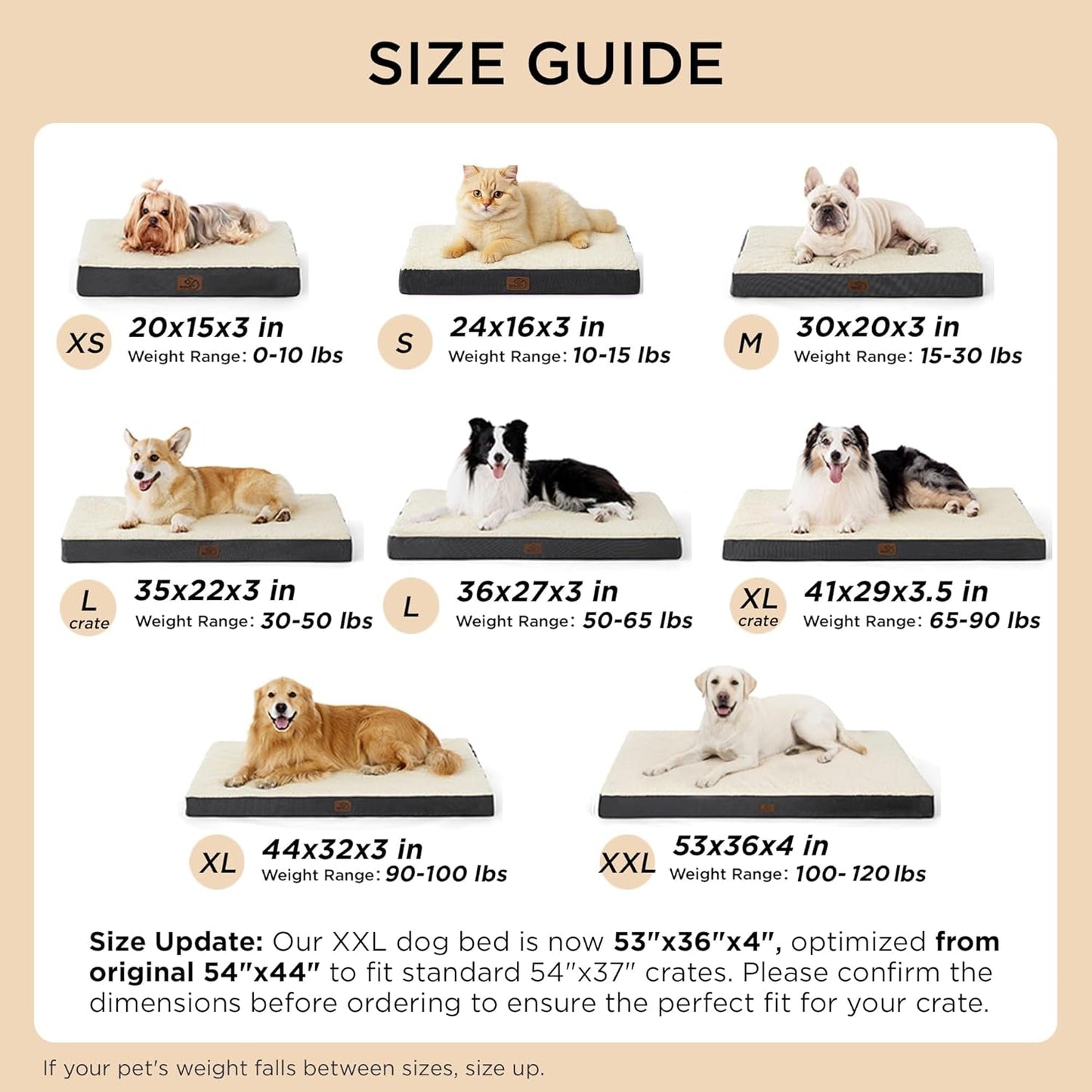 Bedsure XL Dog Beds Large Sized Dog - Comfy Flat Extra Large Pet Beds with Removable Washable Cover, Orthopedic Egg Crate Foam Mat, Suitable for Pet up to 100 Lbs - FurrrBabies & More! - 7445039748739