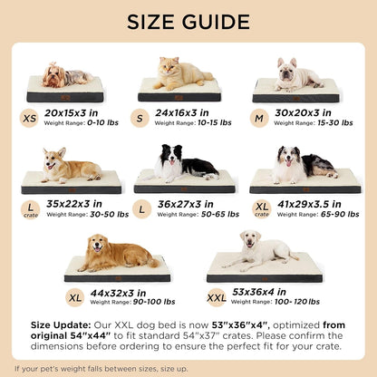 Bedsure XL Dog Beds Large Sized Dog - Comfy Flat Extra Large Pet Beds with Removable Washable Cover, Orthopedic Egg Crate Foam Mat, Suitable for Pet up to 100 Lbs - FurrrBabies & More! - 7445039748739