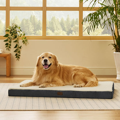 Bedsure XL Dog Beds Large Sized Dog - Comfy Flat Extra Large Pet Beds with Removable Washable Cover, Orthopedic Egg Crate Foam Mat, Suitable for Pet up to 100 Lbs - FurrrBabies & More! - 7445039748739