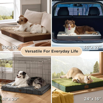 Bedsure XL Dog Beds Large Sized Dog - Comfy Flat Extra Large Pet Beds with Removable Washable Cover, Orthopedic Egg Crate Foam Mat, Suitable for Pet up to 100 Lbs - FurrrBabies & More! - 7445039748739