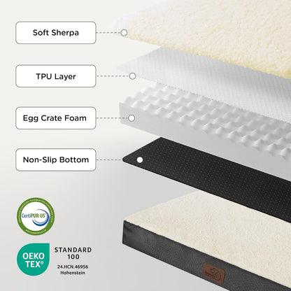 Bedsure XL Dog Beds Large Sized Dog - Comfy Flat Extra Large Pet Beds with Removable Washable Cover, Orthopedic Egg Crate Foam Mat, Suitable for Pet up to 100 Lbs - FurrrBabies & More! - 7445039748739