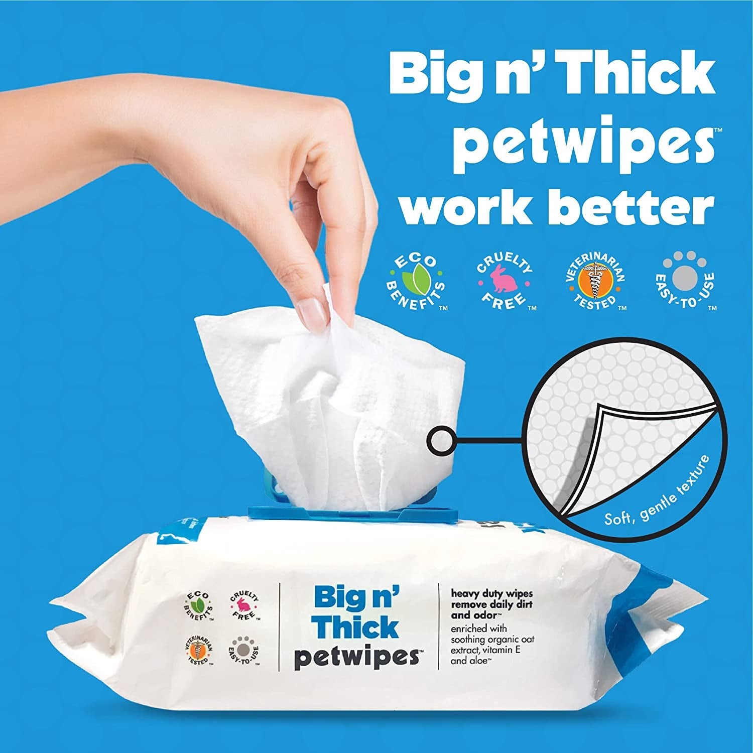 Big N' Thick Petwipes 100 Ct - FurrrBabies & More! - 705353430800