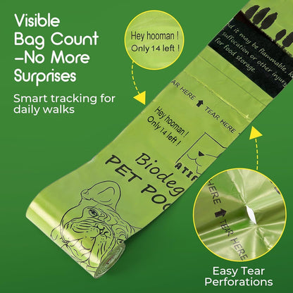 Biodegradable Dog Poop Bags Rolls 360 Count Scented, Leak Proof and Extra Thick Waste Bag Refill (Scented) - FurrrBabies & More! - 744110025590