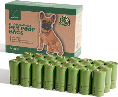 Biodegradable Dog Poop Bags Rolls 360 Count Scented, Leak Proof and Extra Thick Waste Bag Refill (Scented) - FurrrBabies & More! - 744110025590