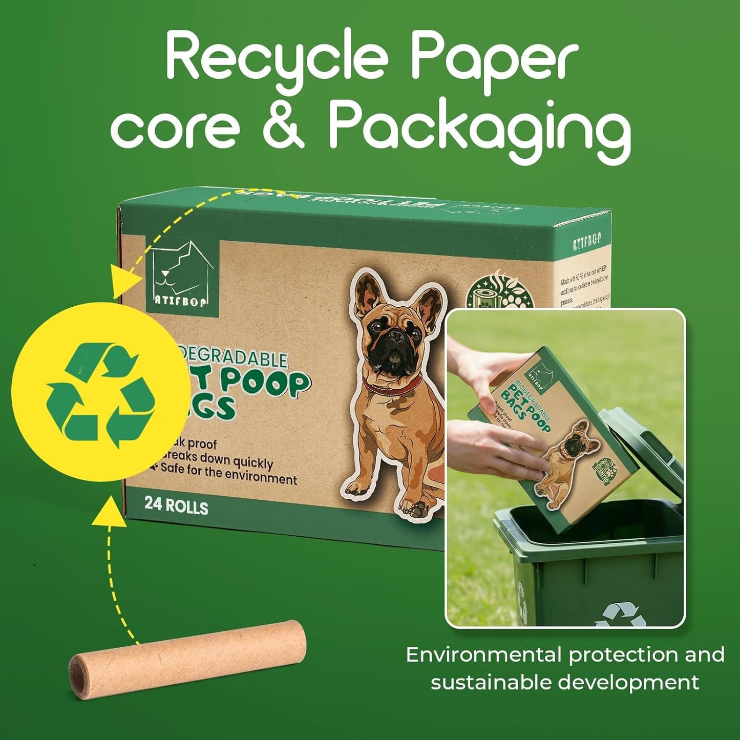 Biodegradable Dog Poop Bags Rolls 360 Count Scented, Leak Proof and Extra Thick Waste Bag Refill (Scented) - FurrrBabies & More! - 744110025590