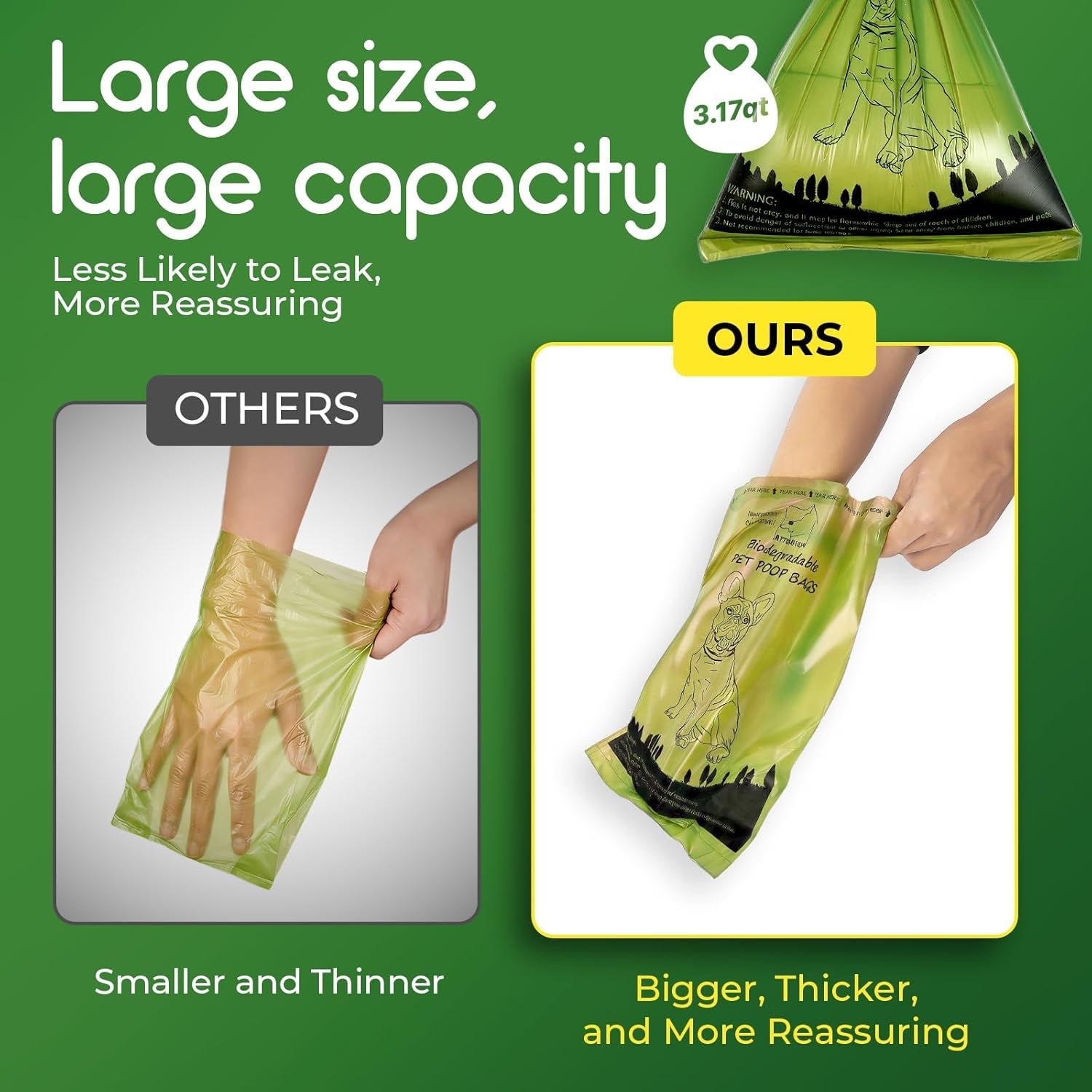 Biodegradable Dog Poop Bags Rolls 360 Count Scented, Leak Proof and Extra Thick Waste Bag Refill (Scented) - FurrrBabies & More! - 744110025590