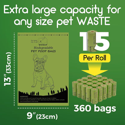 Biodegradable Dog Poop Bags Rolls 360 Count Scented, Leak Proof and Extra Thick Waste Bag Refill (Scented) - FurrrBabies & More! - 744110025590