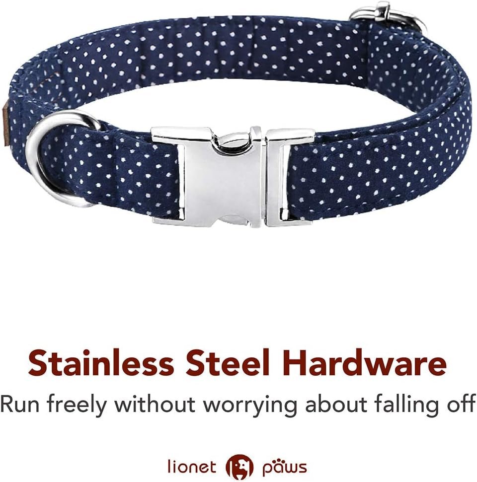 Boy Dog Collar with Bowtie, Comfortable Adjustable Cute Navy Blue Bow Tie Collar for Male Dogs Gift, Xlarge, Neck 16 - 26 Inches - FurrrBabies & More! - 711181719604