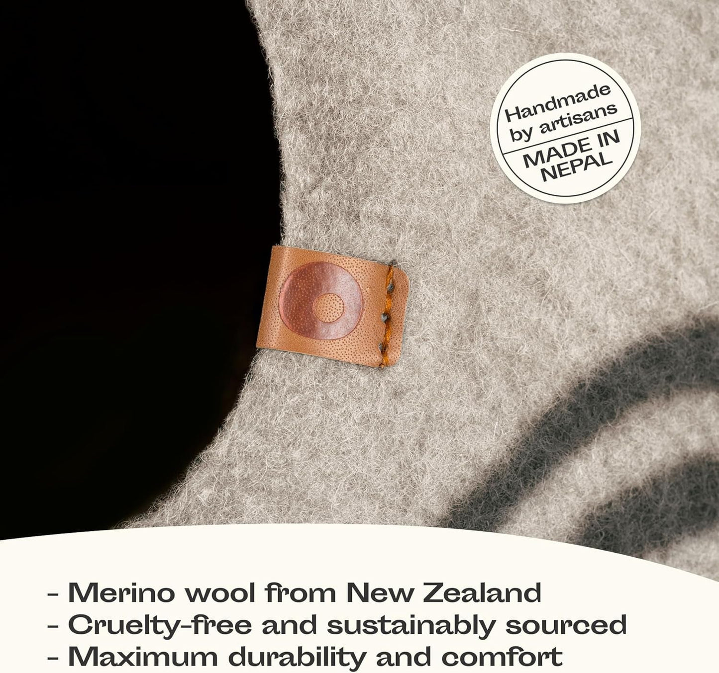 Cat Cave – Premium Felt Cat Bed for Indoor Cats, Handmade Merino Wool (Light Grey, Medium) - FurrrBabies & More! - 705353167331