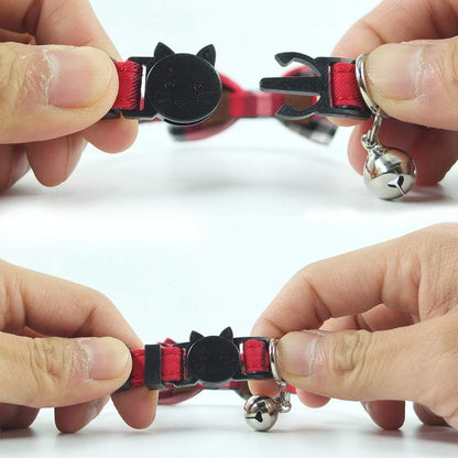 Cat Collar Breakaway with Bell and Bow Tie, Plaid Design Adjustable Safety Kitty Kitten Collars Set of 2 Pcs(6.8 - 10.8In) (Red&Blue Plaid) - FurrrBabies & More! - 705353354946