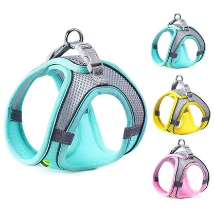Cat Dog Harness Vest Chest Rope Set Reflective Breathable Adjustable Pet Harness for Small Medium Dogs Outdoor Walking - FurrrBabies & More! - 7445040094009