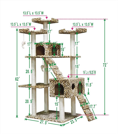 Cat Tree Leopard Print - FurrrBabies & More! - 726084475090