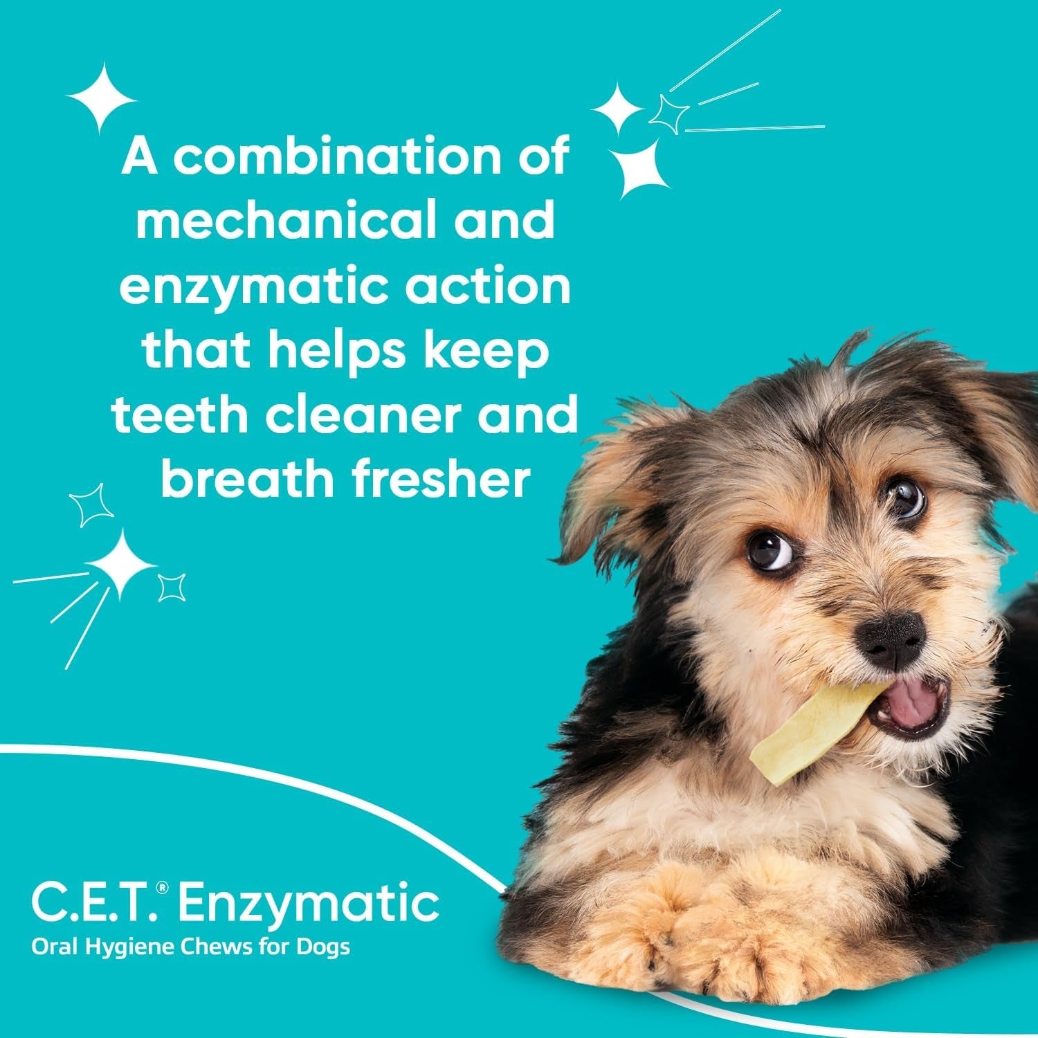 C.E.T.® Enzymatic Oral Hygiene Chews for Dogs, X Small - Plaque & Tartar Control - Single Layer Beefhide with Exclusive Dual - Enzyme System & Tasty Chicken Flavor - Easy to Give Dog Dental Chew - FurrrBabies & More! - 744759966704