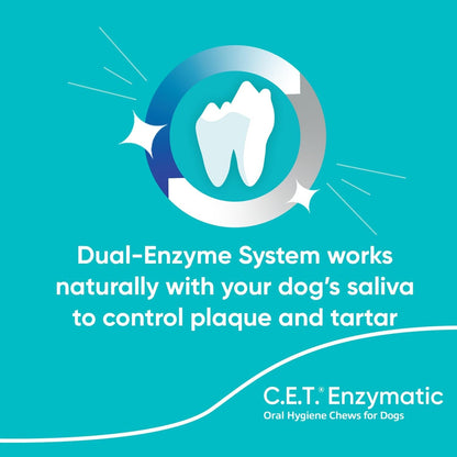 C.E.T.® Enzymatic Oral Hygiene Chews for Dogs, X Small - Plaque & Tartar Control - Single Layer Beefhide with Exclusive Dual - Enzyme System & Tasty Chicken Flavor - Easy to Give Dog Dental Chew - FurrrBabies & More! - 744759966704