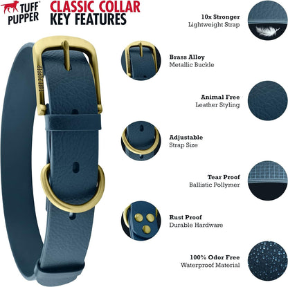 Classic Heavy Duty Dog Collar | 10X Stronger than Leather | 100% Waterproof & Odor Proof Dog Collar | Tough Rust - Proof All Metal Hardware - FurrrBabies & More! - 705353742149