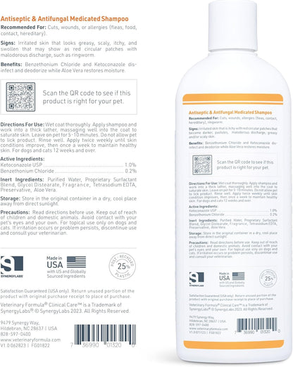 Clinical Care Antiseptic and Antifungal Medicated Shampoo for Dogs & Cats, 16 Fl Oz – Helps Alleviate Scaly, Greasy, Red Skin – Paraben, Dye, Soap - Free (1 Pack) - FurrrBabies & More! - 313055273276