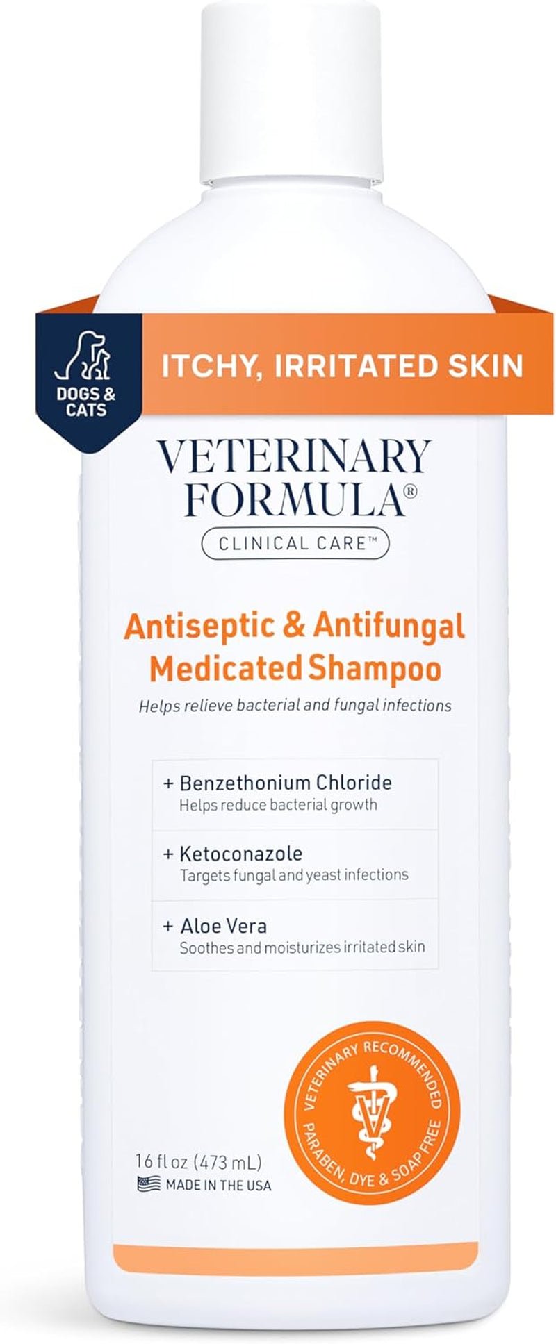 Clinical Care Antiseptic and Antifungal Medicated Shampoo for Dogs & Cats, 16 Fl Oz – Helps Alleviate Scaly, Greasy, Red Skin – Paraben, Dye, Soap - Free (1 Pack) - FurrrBabies & More! - 313055273276