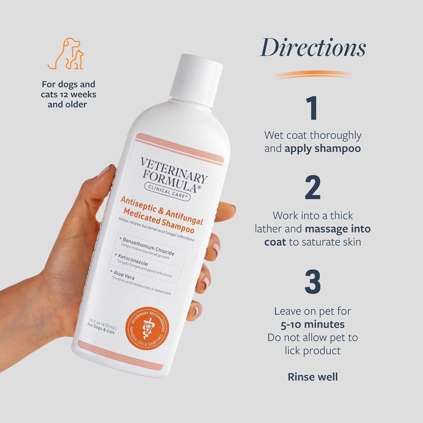 Clinical Care Antiseptic and Antifungal Medicated Shampoo for Dogs & Cats, 16 Fl Oz – Helps Alleviate Scaly, Greasy, Red Skin – Paraben, Dye, Soap - Free (1 Pack) - FurrrBabies & More! - 313055273276